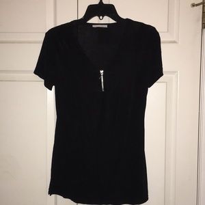 Vintage tunic 1/4 zip slinky knit tunic Sz M NWOT